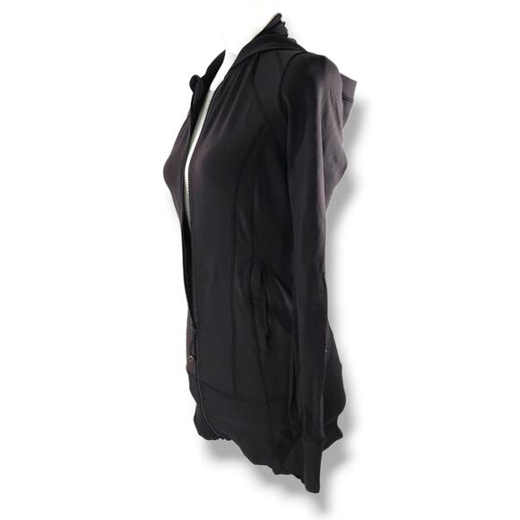 Lululemon Daily Practice Jacket Hooded Full Zipper Thumbhole Zip Pockets Black 6 - Picture 1 of 9